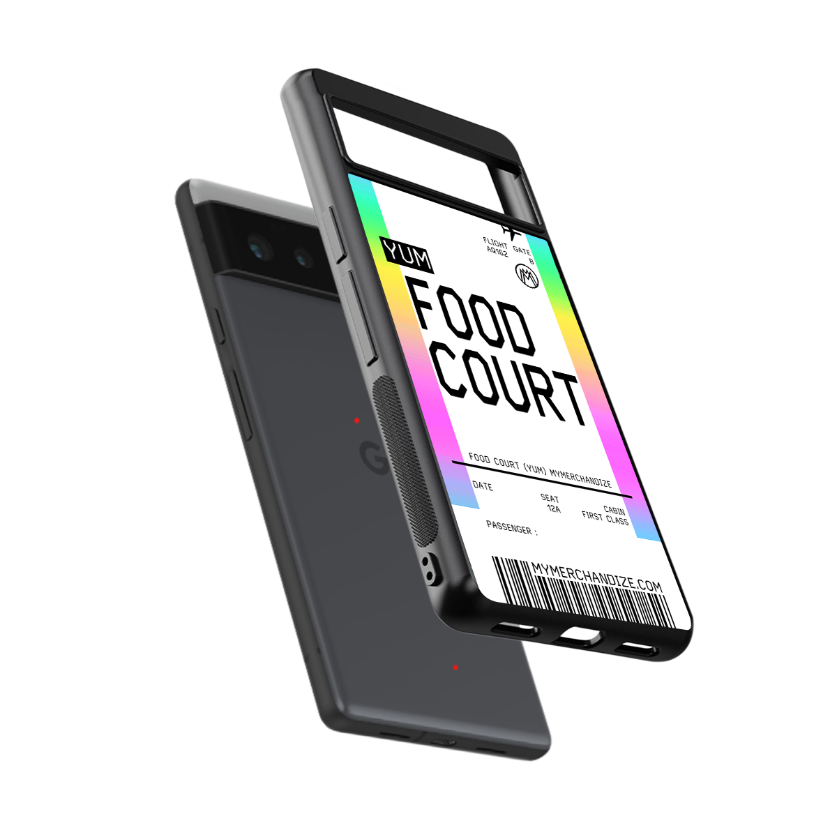 food court boarding pass ticket back phone cover | glass case for google pixel 6