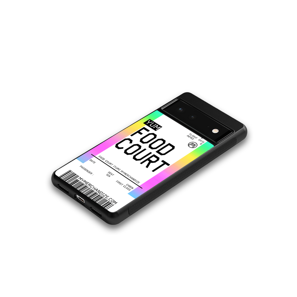 food court boarding pass ticket back phone cover | glass case for Google Pixel 6A
