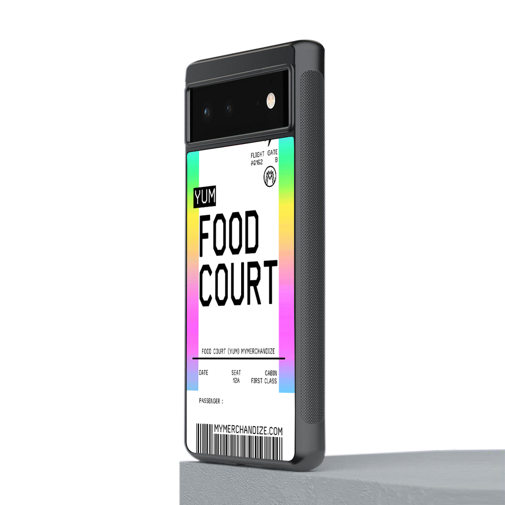 food court boarding pass ticket back phone cover | glass case for Google Pixel 6A