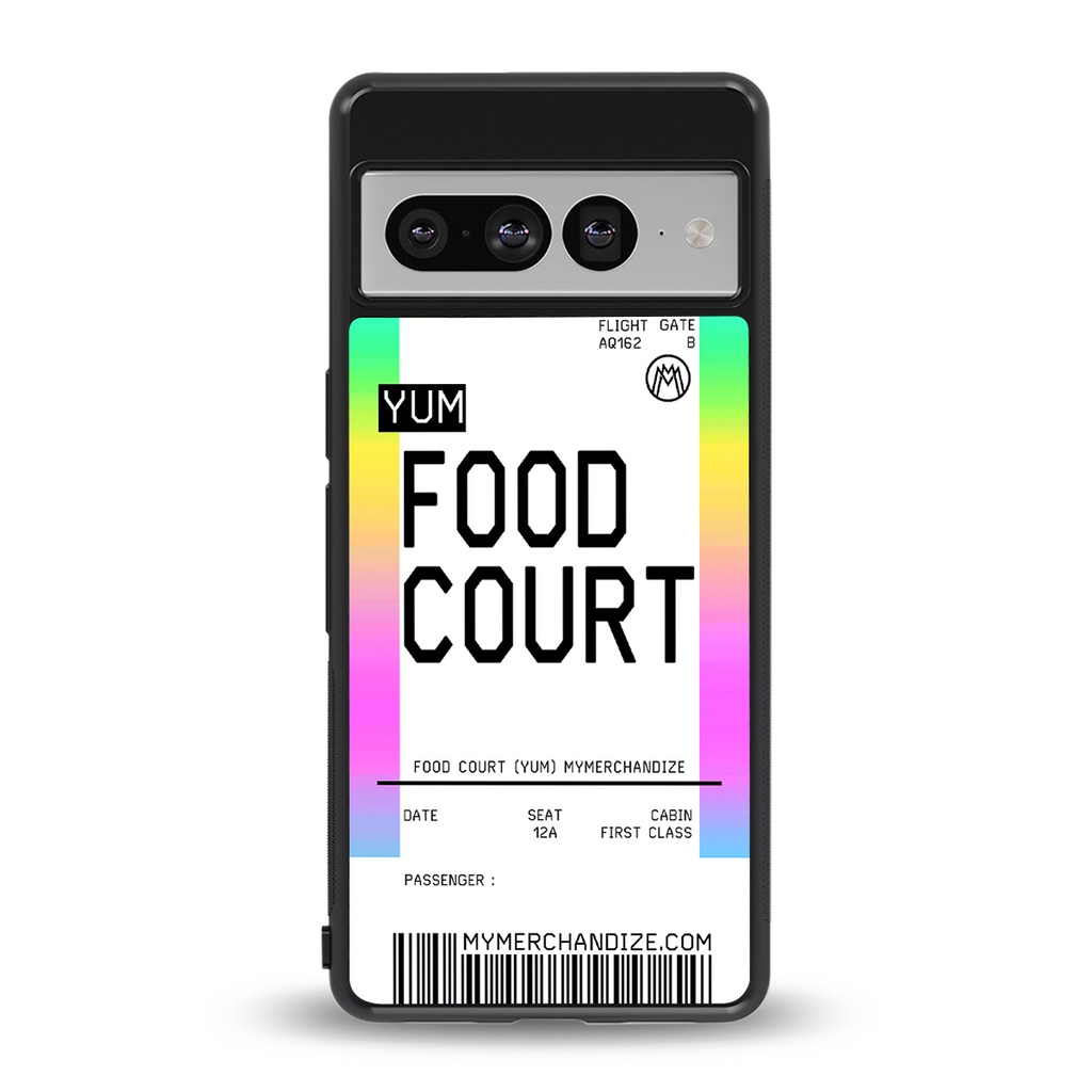 food court boarding pass ticket back phone cover | glass case for google pixel 7 pro