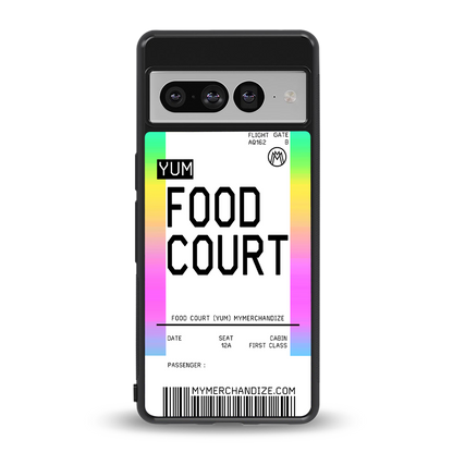 food court boarding pass ticket back phone cover | glass case for google pixel 7 pro