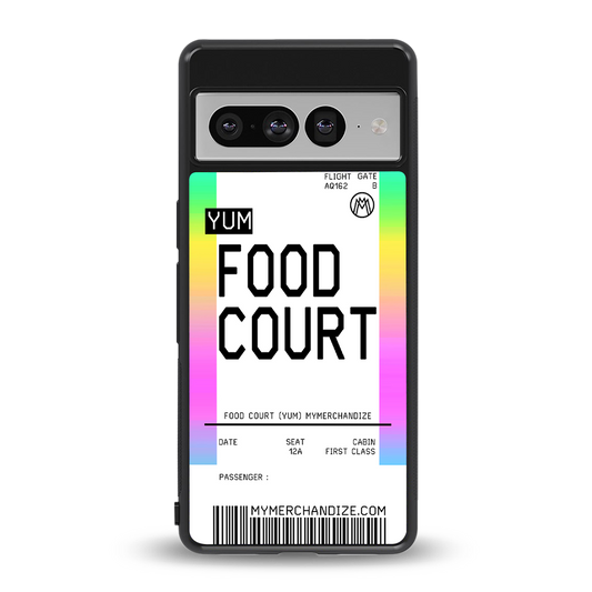 food court boarding pass ticket back phone cover | glass case for google pixel 7 pro