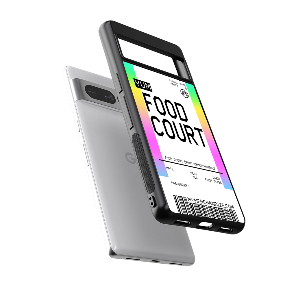 food court boarding pass ticket back phone cover | glass case for google pixel 7 pro