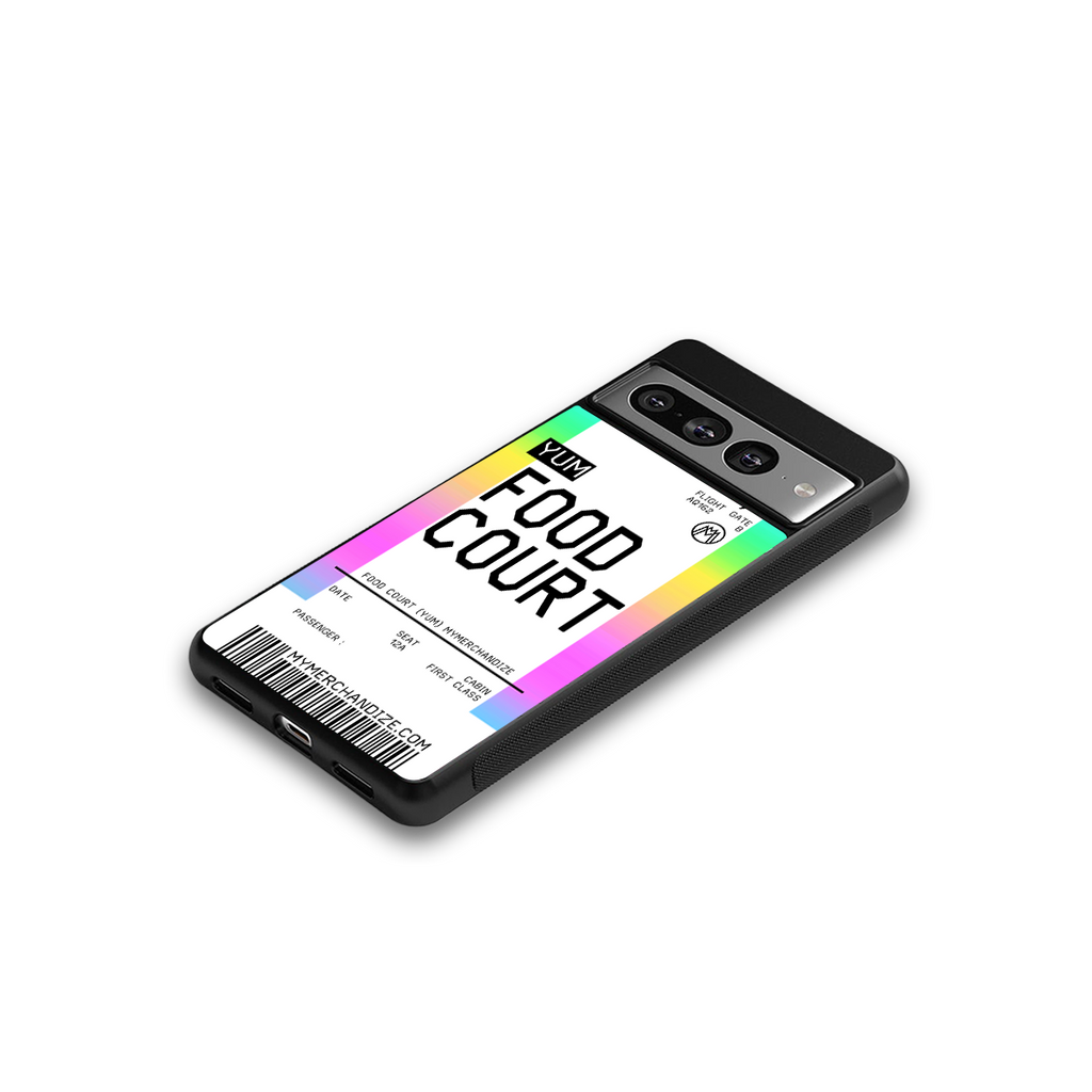food court boarding pass ticket back phone cover | glass case for google pixel 7 pro