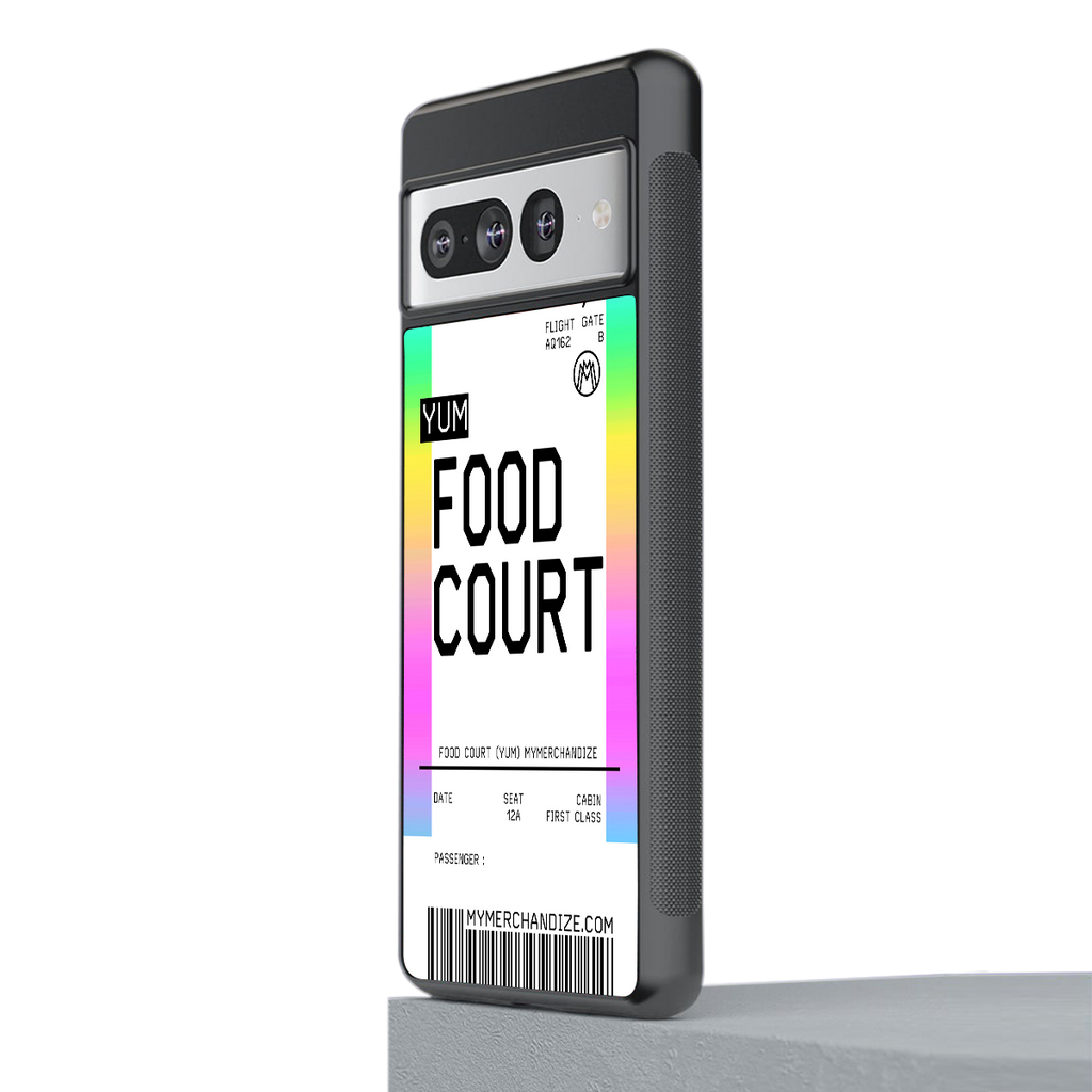 food court boarding pass ticket back phone cover | glass case for google pixel 7 pro
