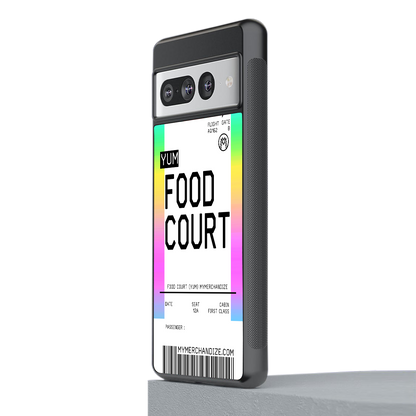 food court boarding pass ticket back phone cover | glass case for google pixel 7 pro
