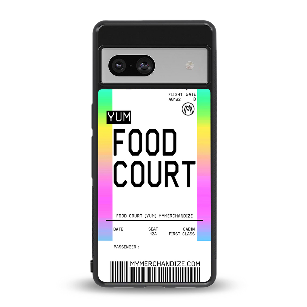 food court boarding pass ticket back phone cover | glass case for Google Pixel 7