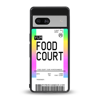 food court boarding pass ticket back phone cover | glass case for Google Pixel 7A