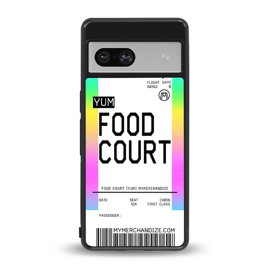 food court boarding pass ticket back phone cover | glass case for Google Pixel 7A