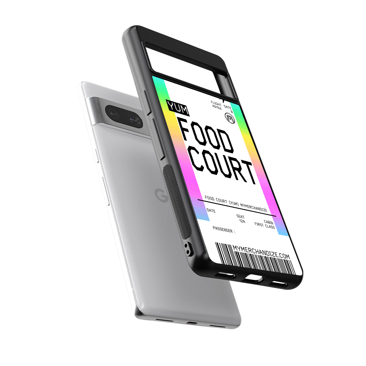 food court boarding pass ticket back phone cover | glass case for Google Pixel 7A