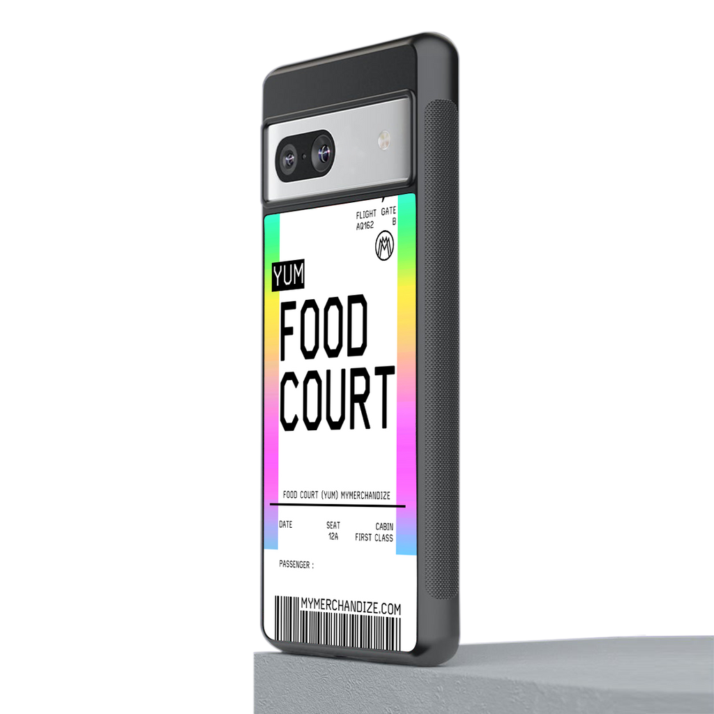 food court boarding pass ticket back phone cover | glass case for Google Pixel 7