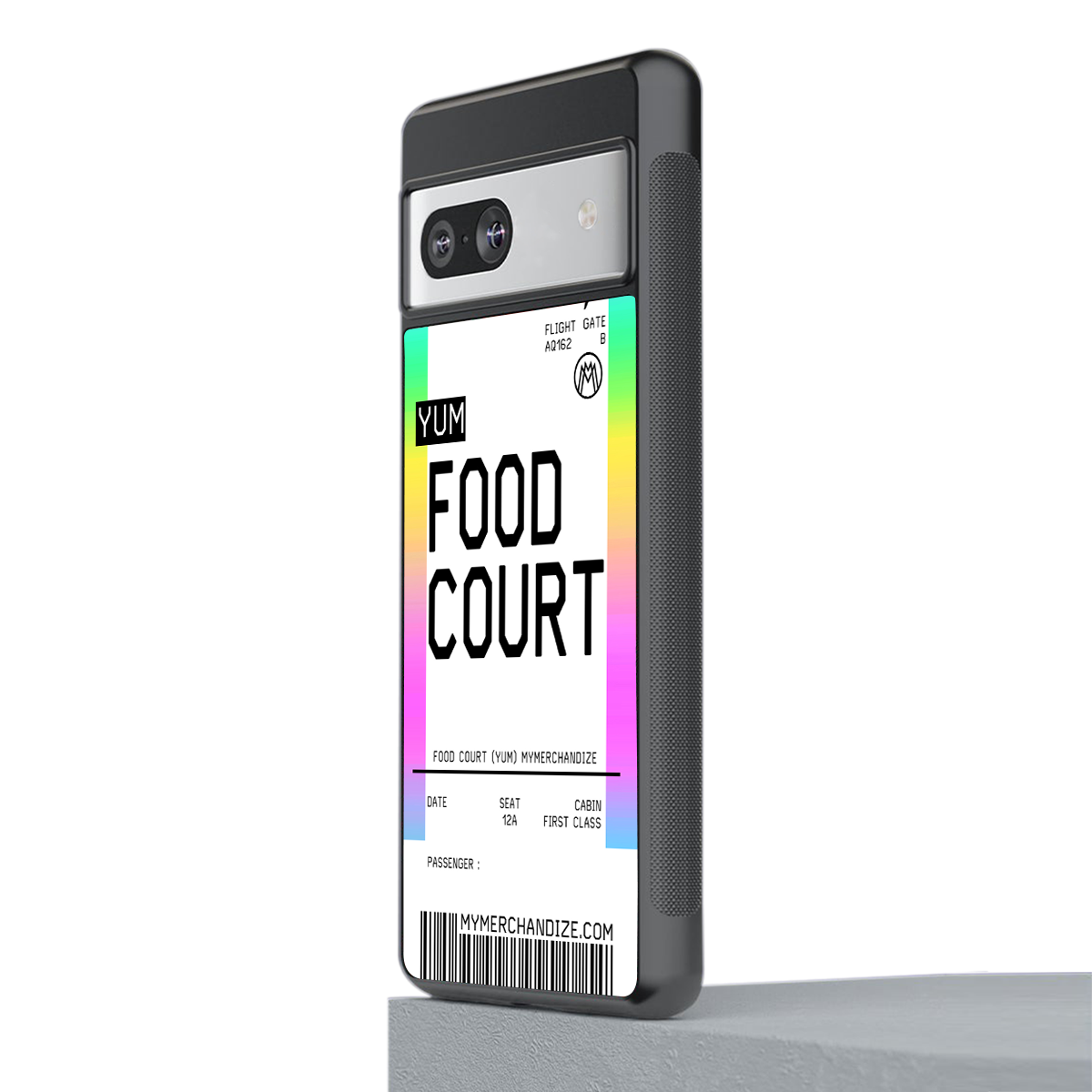food court boarding pass ticket back phone cover | glass case for Google Pixel 7A