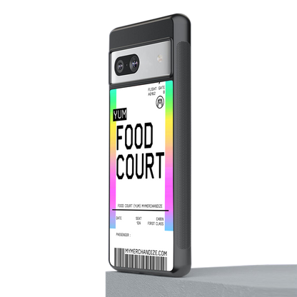 food court boarding pass ticket back phone cover | glass case for Google Pixel 7A