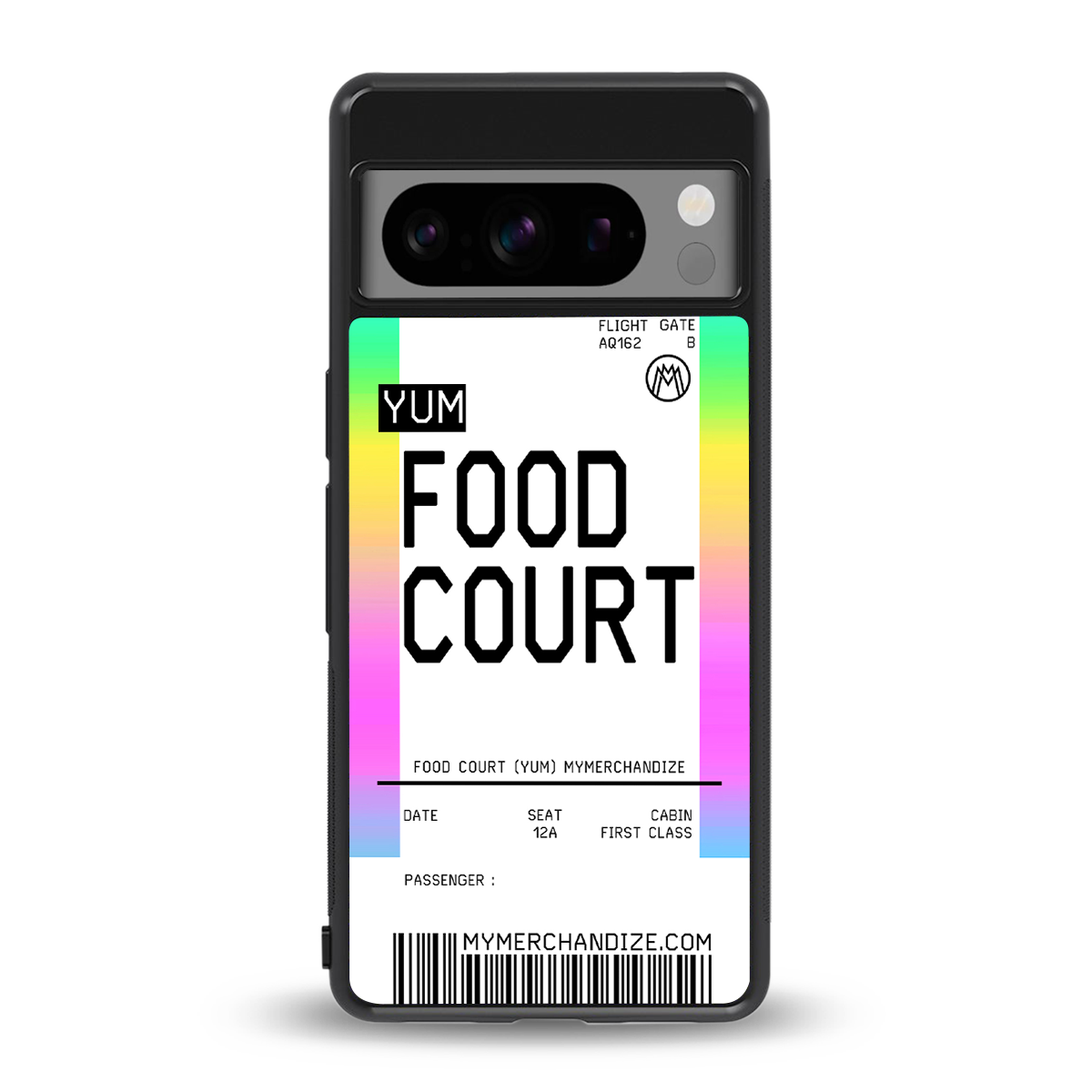 food court boarding pass ticket back phone cover | glass case for google pixel 8 pro