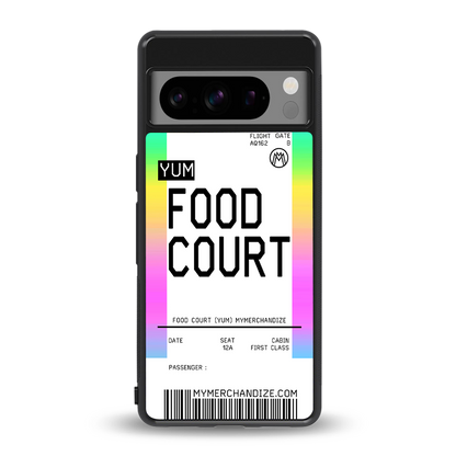 food court boarding pass ticket back phone cover | glass case for google pixel 8 pro