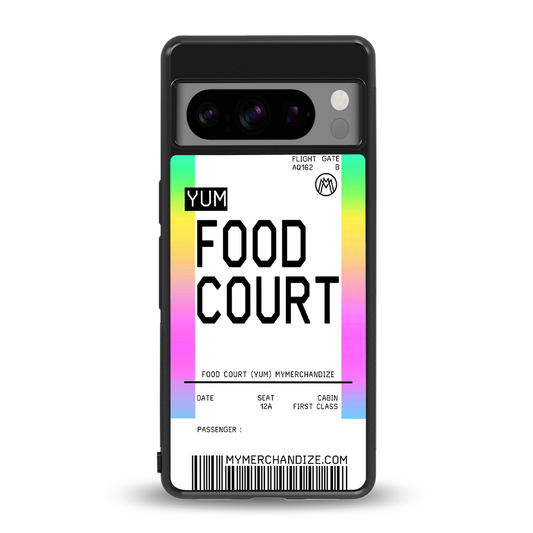 food court boarding pass ticket back phone cover | glass case for google pixel 8 pro