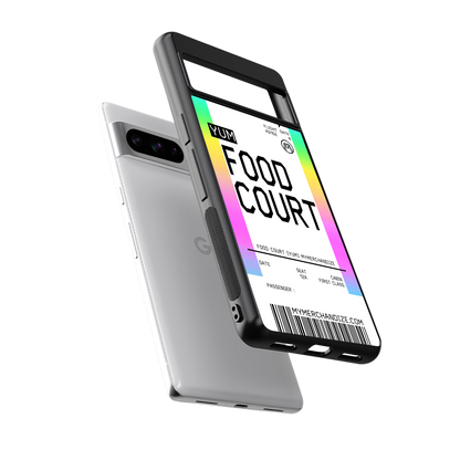 food court boarding pass ticket back phone cover | glass case for google pixel 8 pro