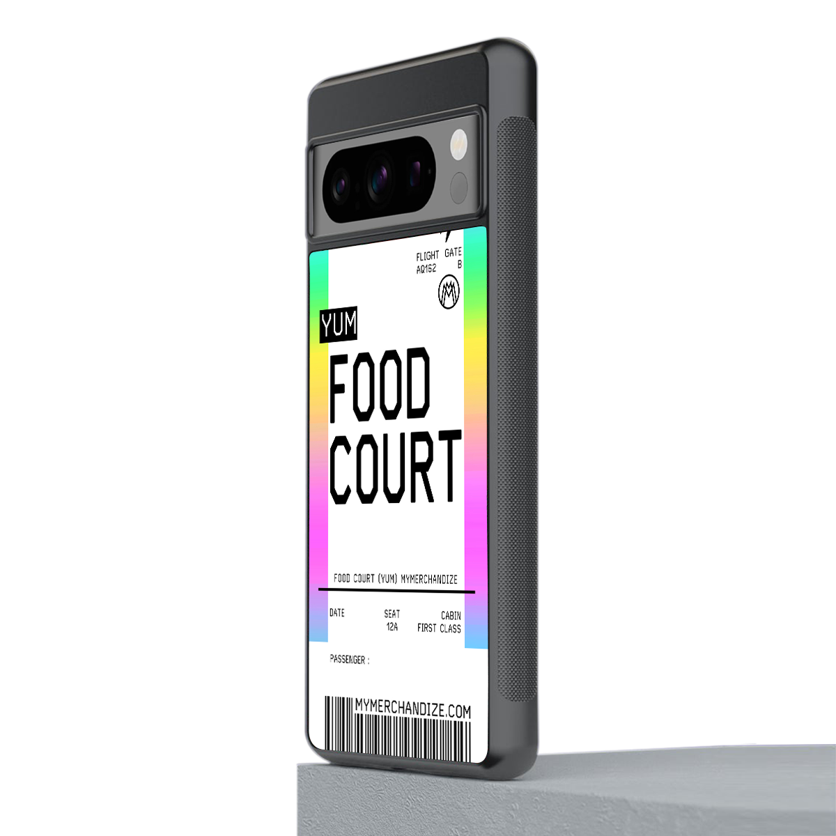 food court boarding pass ticket back phone cover | glass case for google pixel 8 pro