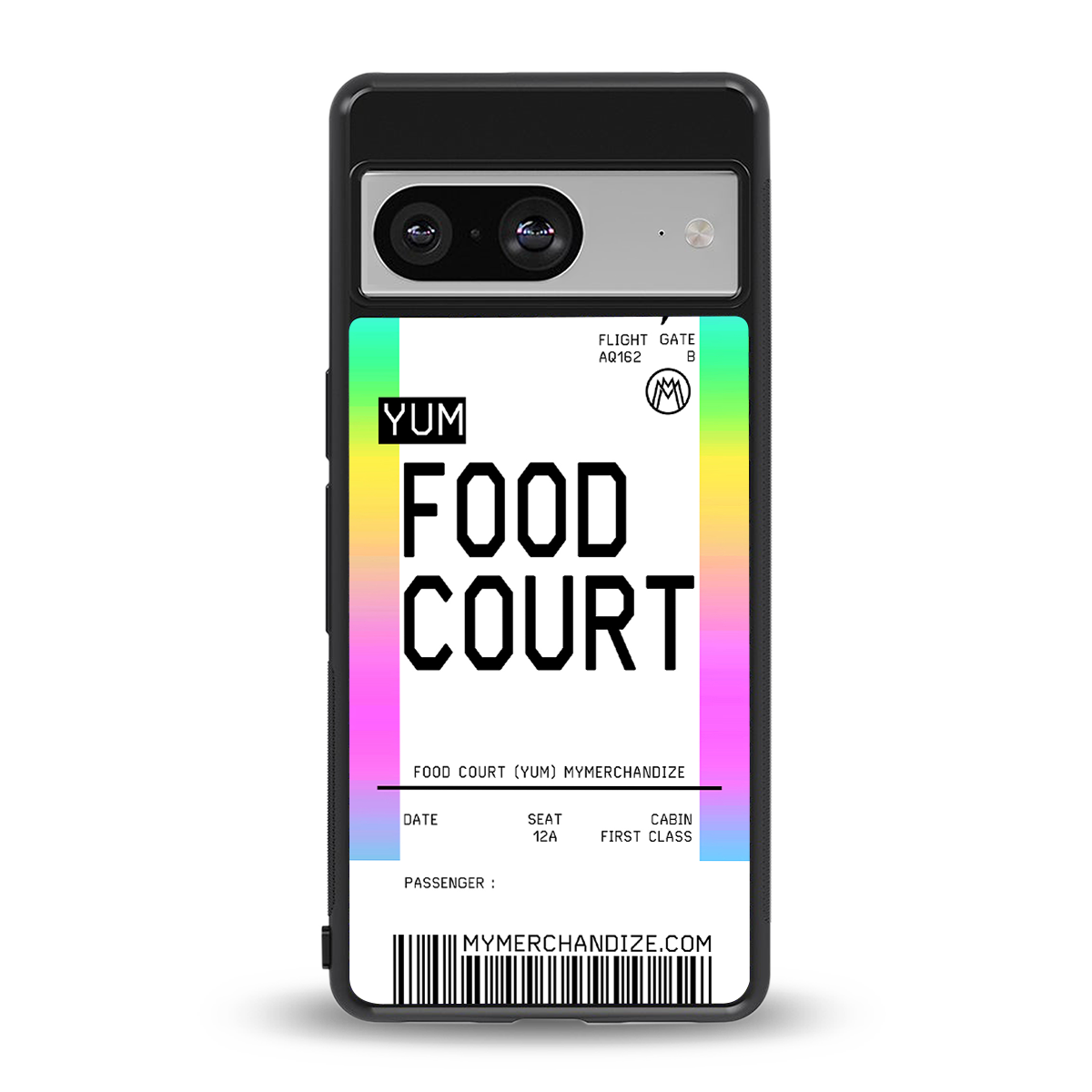 food court boarding pass ticket back phone cover | glass case for Google Pixel 8