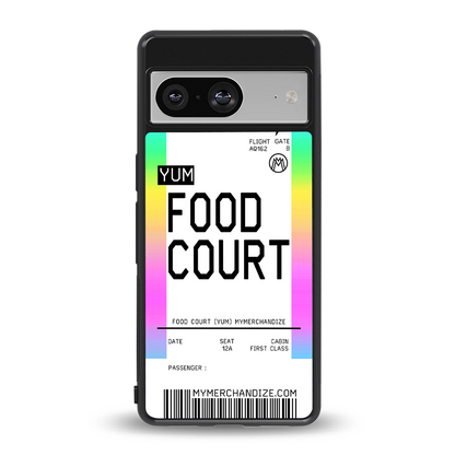 food court boarding pass ticket back phone cover | glass case for Google Pixel 8