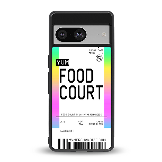 food court boarding pass ticket back phone cover | glass case for Google Pixel 8