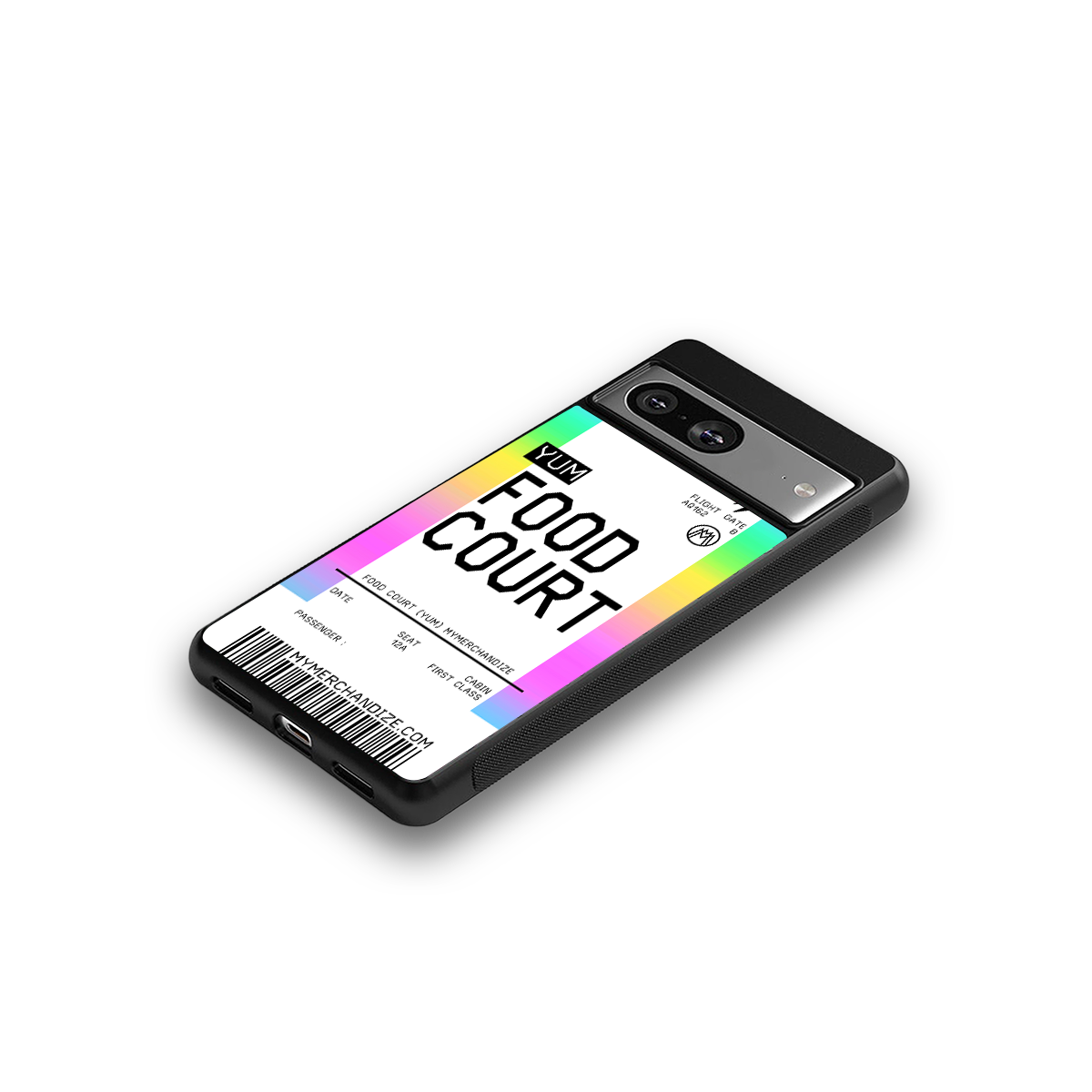 food court boarding pass ticket back phone cover | glass case for Google Pixel 8