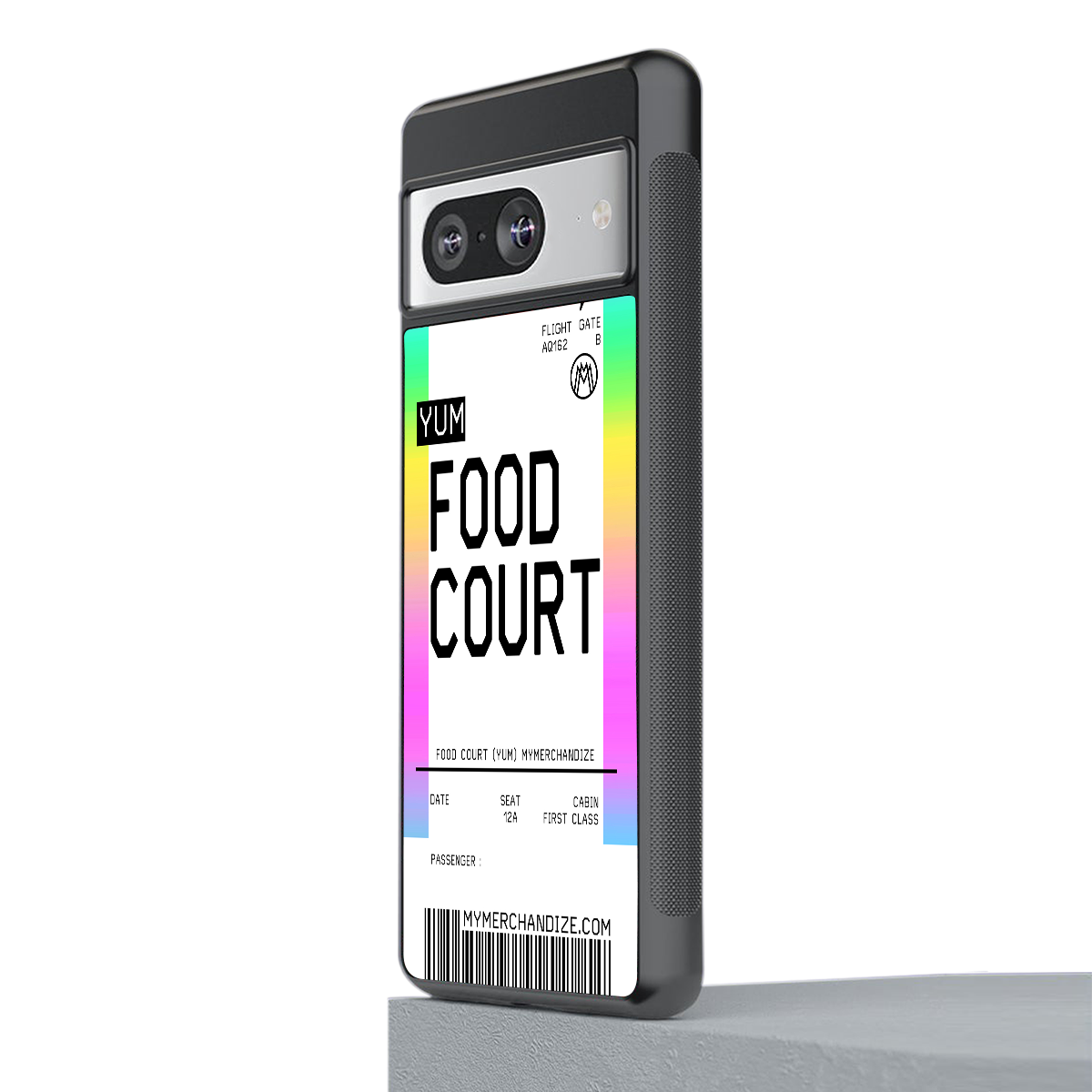 food court boarding pass ticket back phone cover | glass case for Google Pixel 8