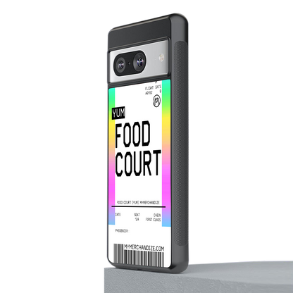food court boarding pass ticket back phone cover | glass case for Google Pixel 8