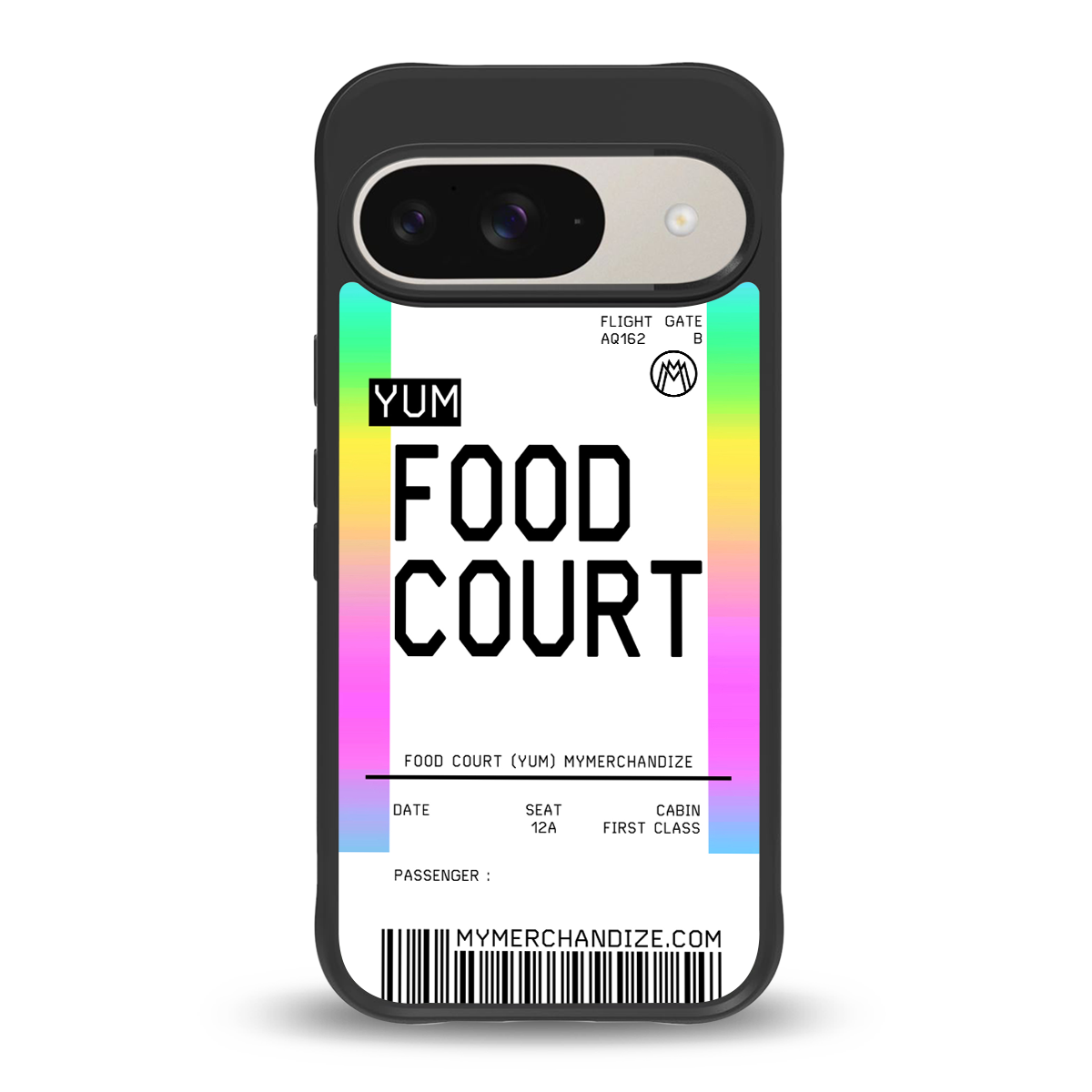 food court boarding pass ticket back phone cover | glass case for google pixel 9
