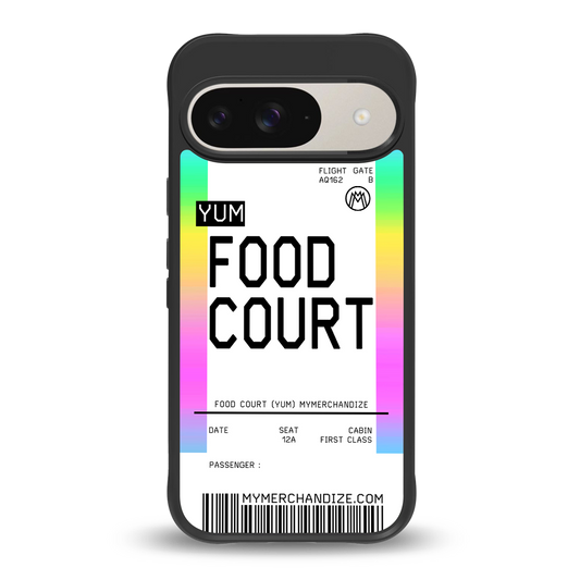 food court boarding pass ticket back phone cover | glass case for google pixel 9