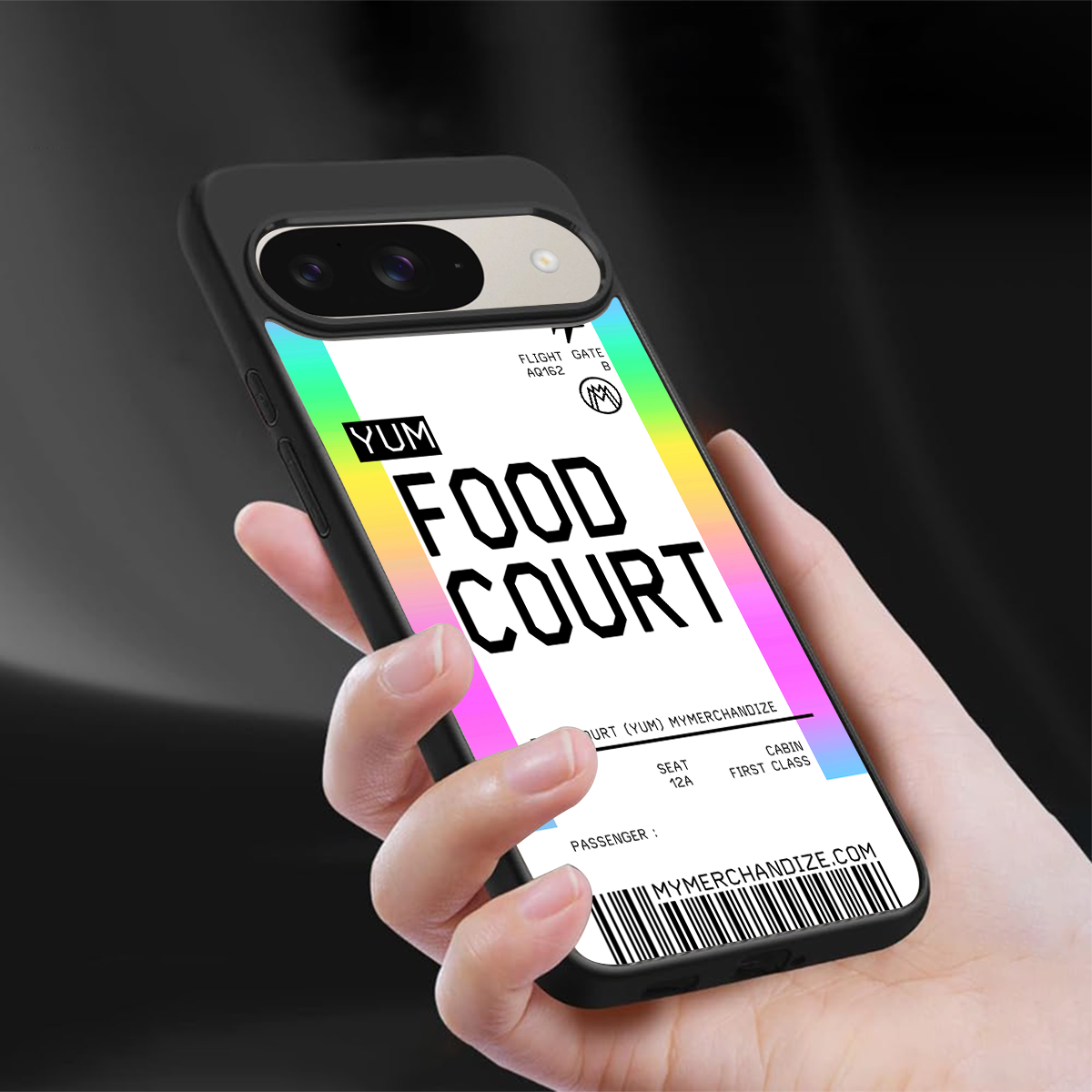 food court boarding pass ticket back phone cover | glass case for google pixel 9