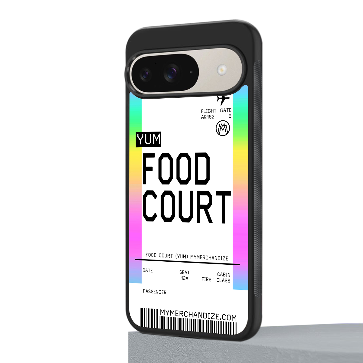 food court boarding pass ticket back phone cover | glass case for google pixel 9