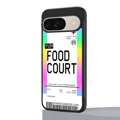 food court boarding pass ticket back phone cover | glass case for google pixel 9
