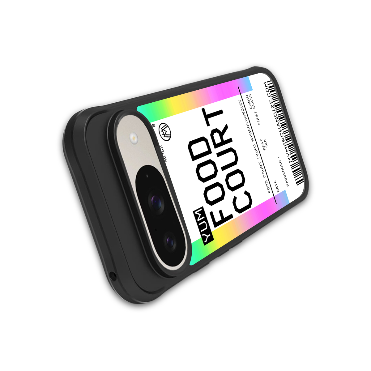 food court boarding pass ticket back phone cover | glass case for google pixel 9