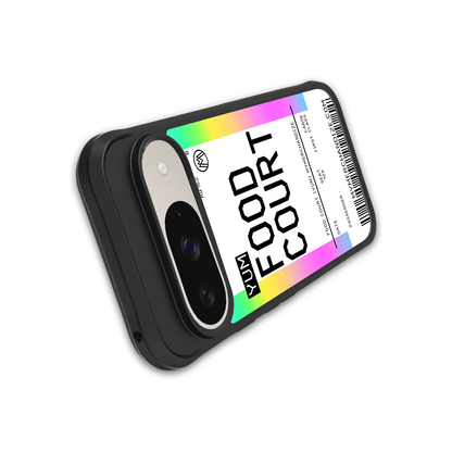 food court boarding pass ticket back phone cover | glass case for google pixel 9