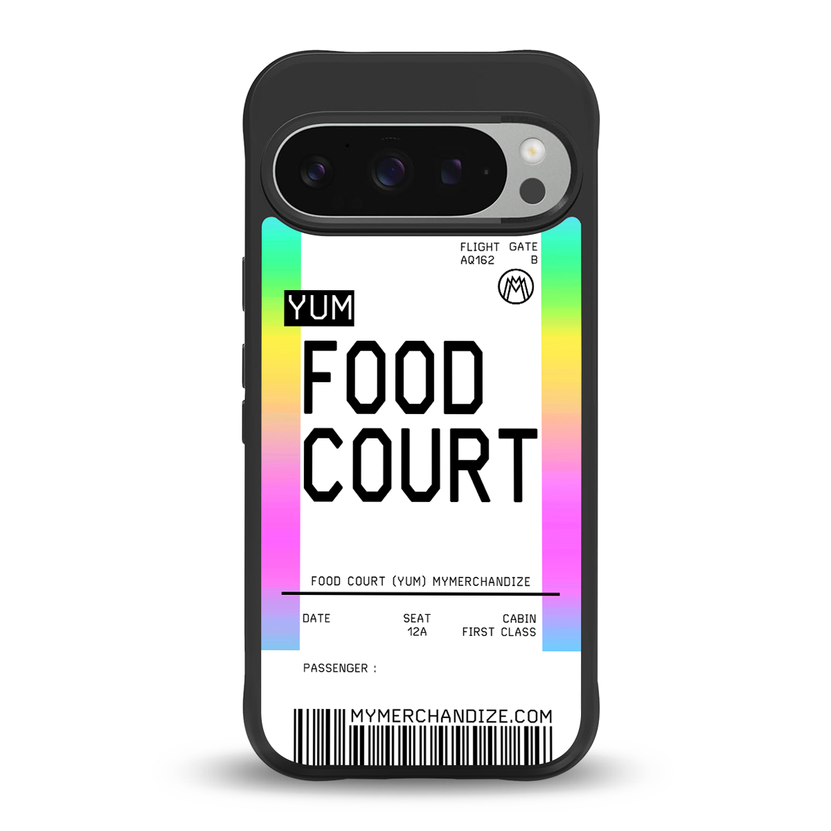 food court boarding pass ticket back phone cover | glass case for google pixel 9 pro xl
