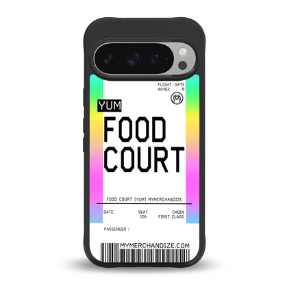 food court boarding pass ticket back phone cover | glass case for google pixel 9 pro xl