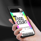 food court boarding pass ticket back phone cover | glass case for google pixel 9 pro xl