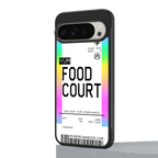 food court boarding pass ticket back phone cover | glass case for google pixel 9 pro