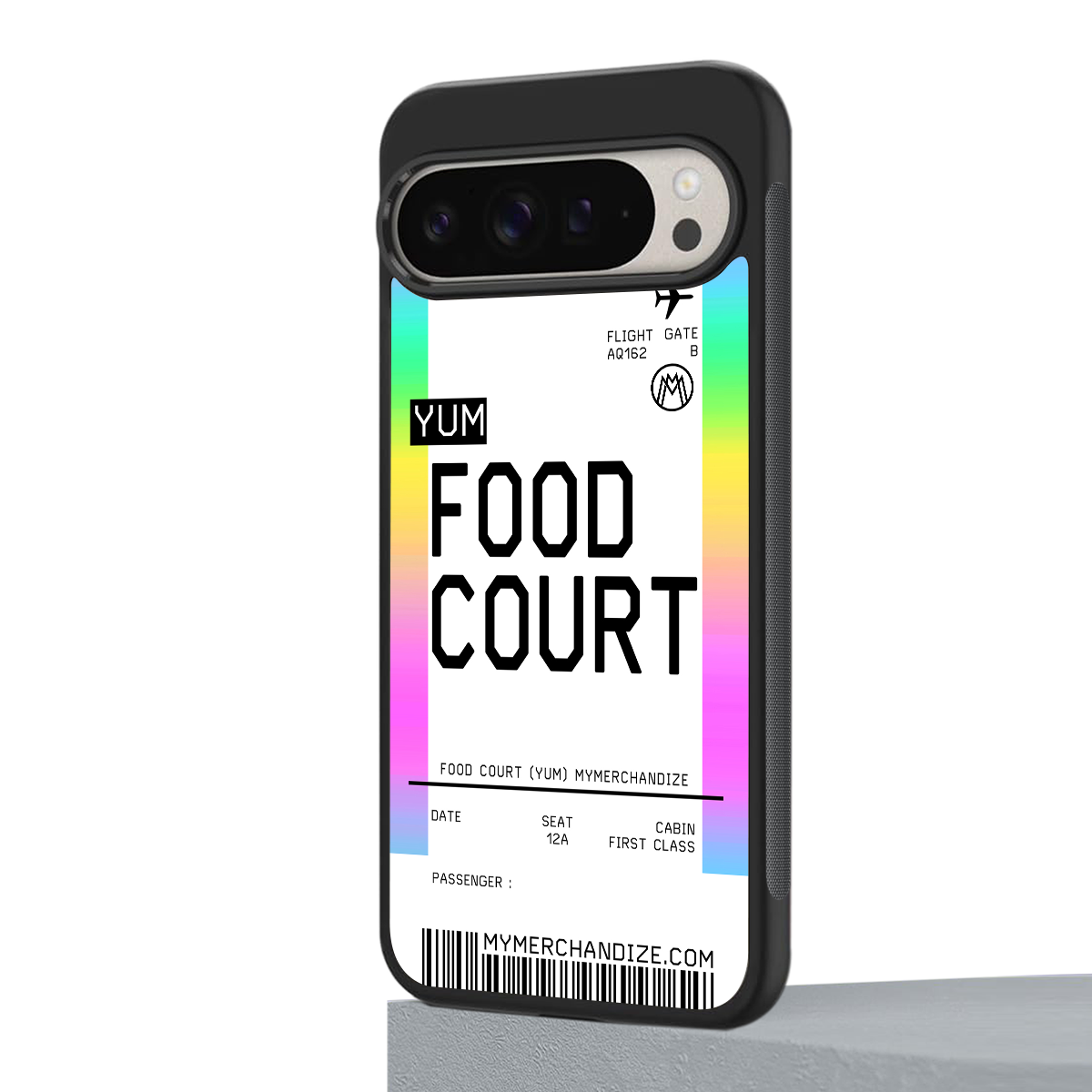 food court boarding pass ticket back phone cover | glass case for google pixel 9 pro xl
