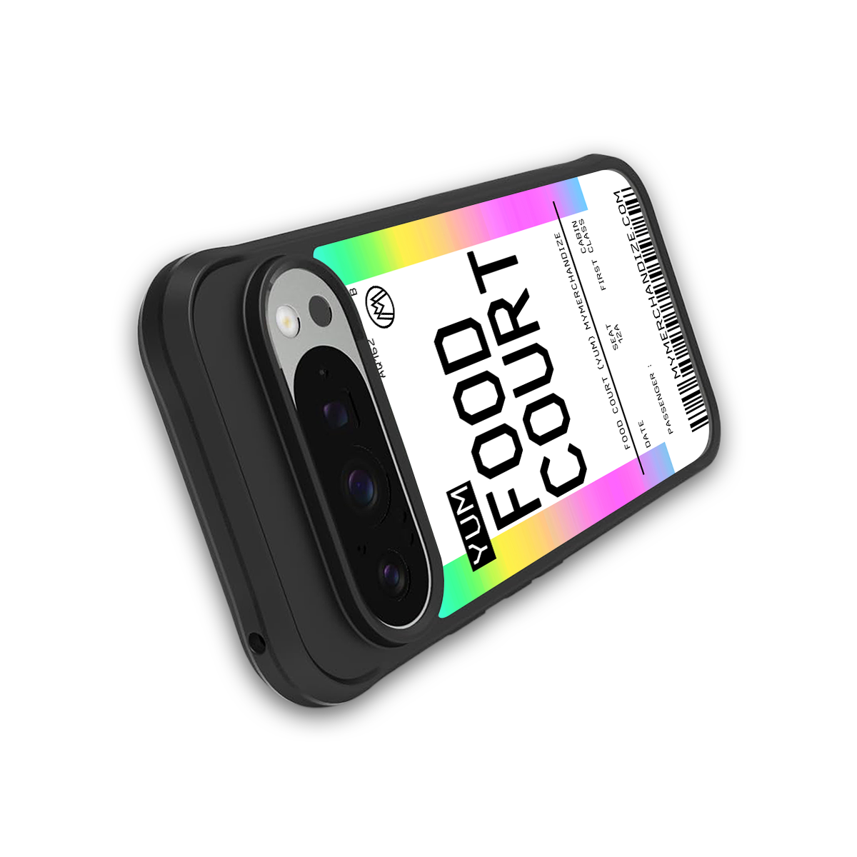 food court boarding pass ticket back phone cover | glass case for google pixel 9 pro xl