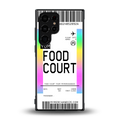food court boarding pass ticket back phone cover | glass case for samsung galaxy s23 ultra