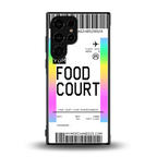 food court boarding pass ticket back phone cover | glass case for samsung galaxy s23 ultra
