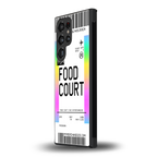 food court boarding pass ticket back phone cover | glass case for samsung galaxy s23 ultra