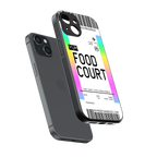 food court boarding pass ticket back phone cover | glass case for iphone 15