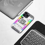 food court boarding pass ticket back phone cover | glass case for iphone 15 plus
