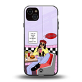 foodie diner back phone cover | glass case for iphone 15 plus