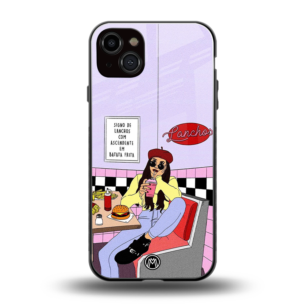 foodie diner back phone cover | glass case for iphone 14 plus