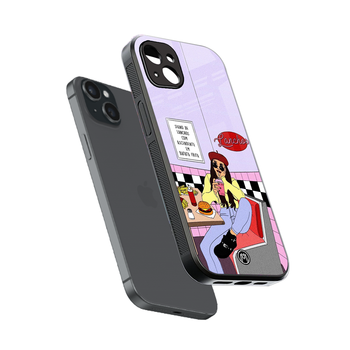 foodie diner back phone cover | glass case for iphone 15 plus