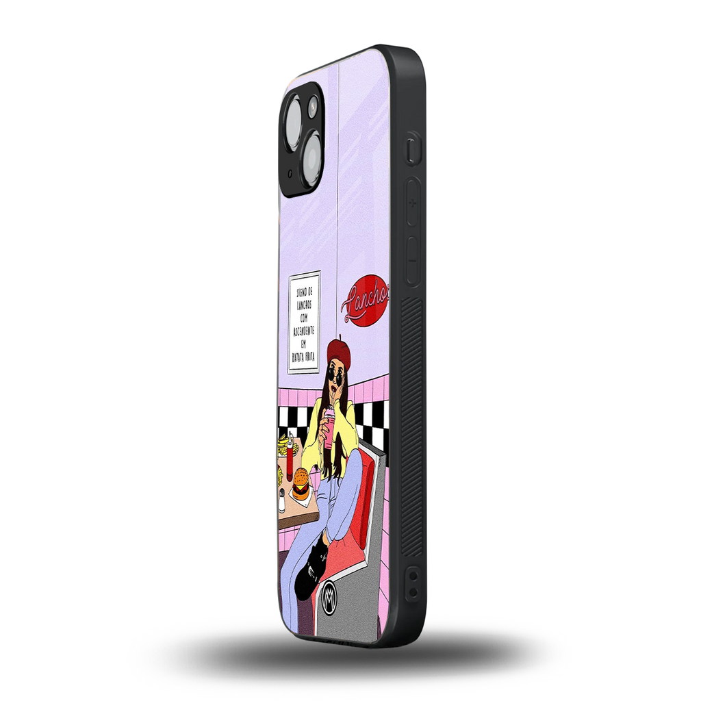 foodie diner back phone cover | glass case for iphone 15 plus